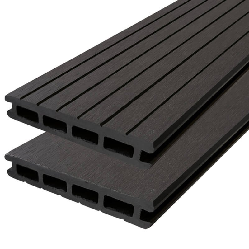 Vlonderplank composiet 2,1 x 14,5 cm antraciet groef en vlak (per 2 planken)