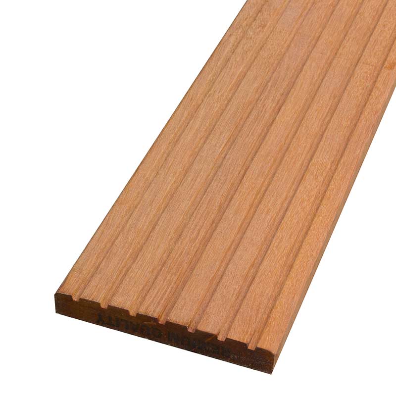 Smaragd Vlonderplank Hardhout Keruing 25 X 145 Cm Groef smaragd kopen in de aanbieding