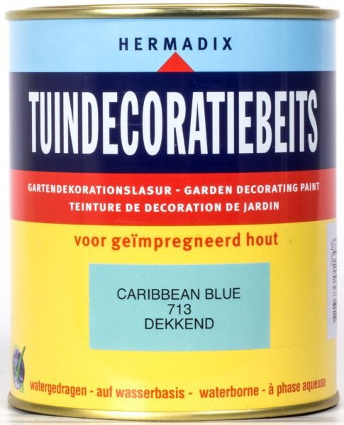 Hermadix Tuindecoratiebeits Caribbbean Blue Dekkend 713 750Ml hermadix kopen in de aanbieding Hermadix Tuindecoratiebeits Caribbbean Blue Dekkend 713 750Ml hermadix kopen in de aanbieding
