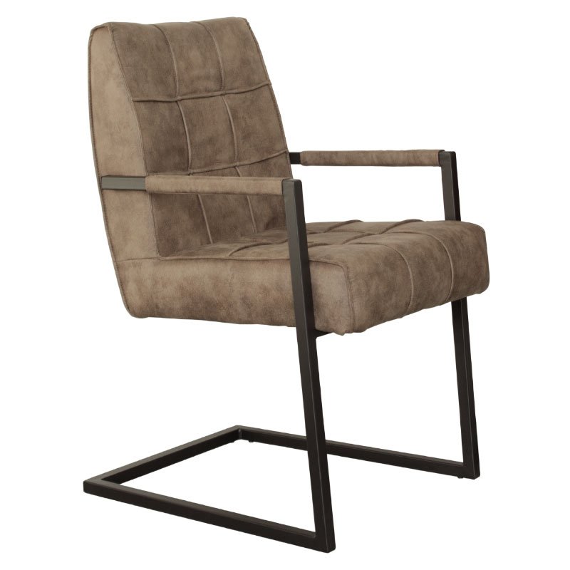 Homingxl Eetkamerstoel Jupiter Stof Cowboy Retro Lederlook Bruin homingxl kopen in de aanbieding