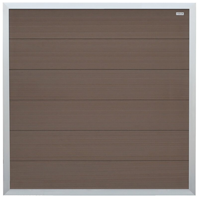 Elephant Schutting Composiet Forte Bruin Met Blank Aluminium Kader 180 X Cm elephant kopen in de aanbieding Elephant Schutting Composiet Forte Bruin Met Blank Aluminium Kader 180 X Cm elephant kopen in de aanbieding