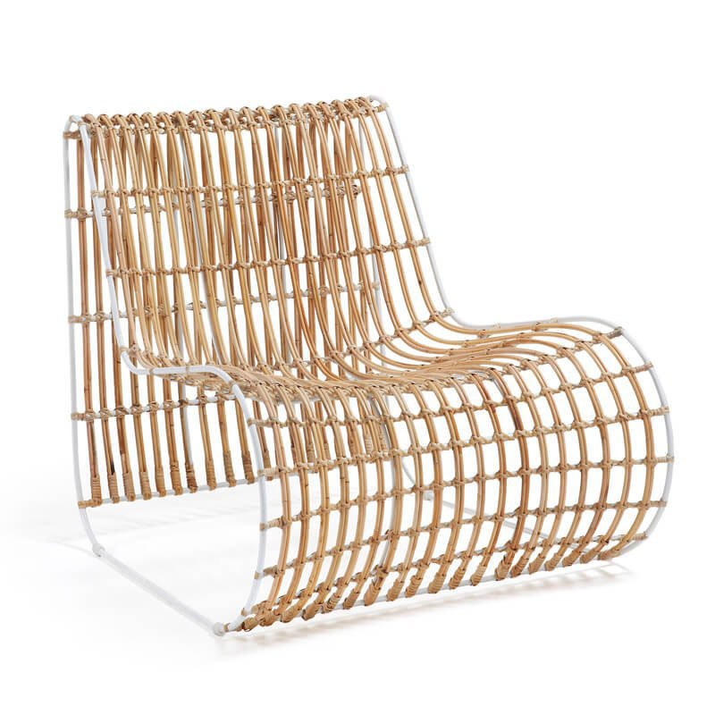 La Forma Loungestoel Carissa Wit Metaal Rotan la forma kopen in de aanbieding