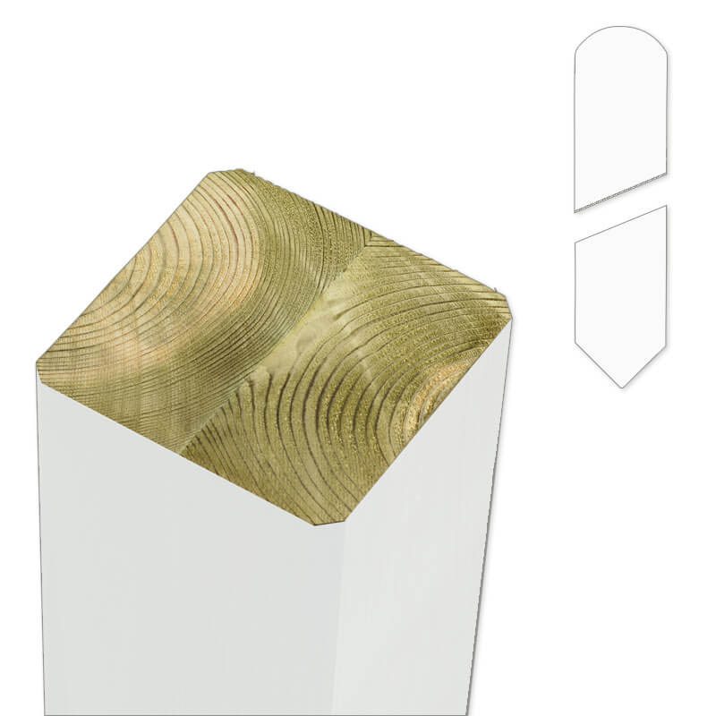 Plus Danmark Paal Vuren 7 X 7 Cm Wit Met Gepunte En Afgeronde Kant Geschaafd plus danmark kopen in de aanbieding