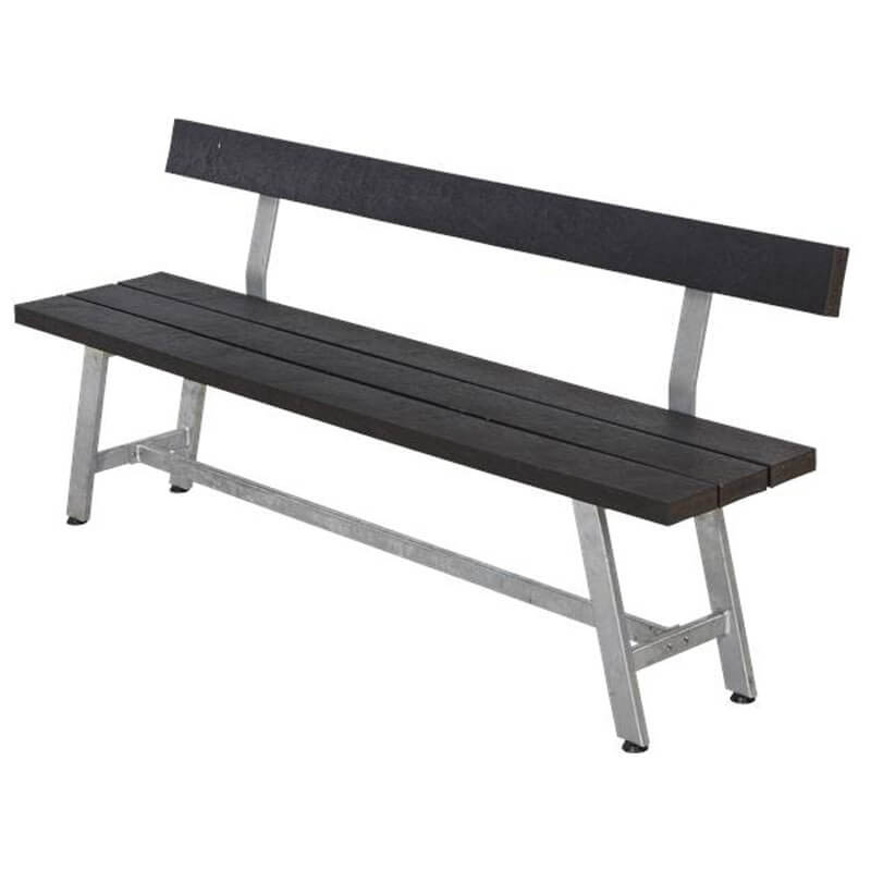 Plus Danmark Bank Kunststof Royal Met Rugleuning Zwart 45 X 177 X 47 plus danmark kopen in de aanbieding