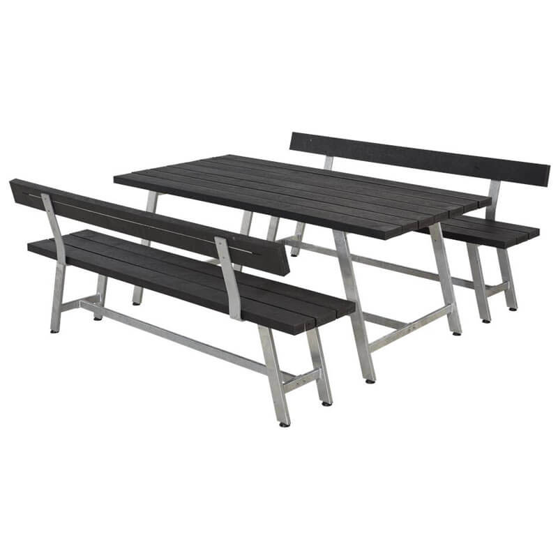 Plus Danmark Set Tafel 2 Banken Kunststof Royal Met Rugleuning Zwart 87 X 177 X 73 plus danmark kopen in de aanbieding Plus Danmark Set Tafel 2 Banken Kunststof Royal Met Rugleuning Zwart 87 X 177 X 73 plus danmark kopen in de aanbieding