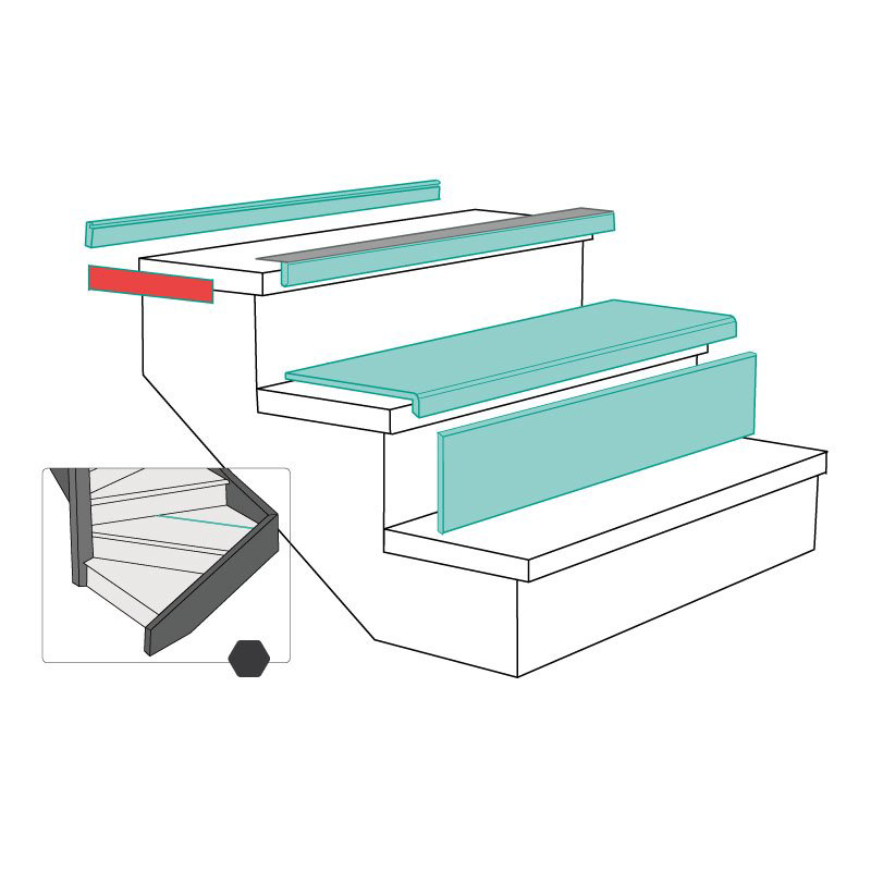 Maestro Steps Kantenband 2 Stuks Light Grey Stone 40 X 6 maestro steps kopen in de aanbieding