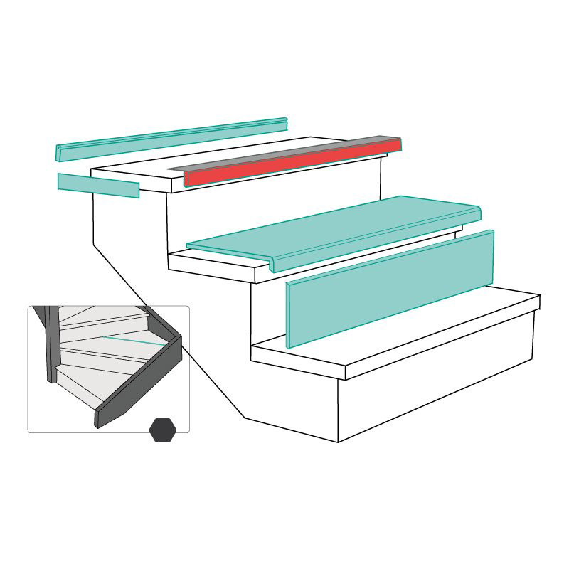 Maestro Steps Uitloopprofiel Aluminium Profiel Nevada Oak 130 X 56 maestro steps kopen in de aanbieding